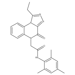 2-(1-ethyl-4-oxo-[1,2,4]triazolo[4,3-a]quinoxalin-5(4H)-yl)-N-mesitylacetamide结构式