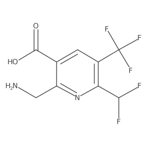 2-(Aminomethyl)-6-(difluoromethyl)-5-(trifluoromethyl)pyridine-3-carboxylic acid Structure
