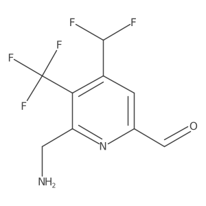 2-(Aminomethyl)-4-(difluoromethyl)-3-(trifluoromethyl)pyridine-6-carboxaldehyde Structure