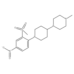1-Methyl-4-[1-[2-(methylsulfonyl)-4-nitrophenyl]-4-piperidinyl]piperazine结构式