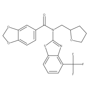 N-((tetrahydrofuran-2-yl)methyl)-N-(4-(trifluoromethyl)benzo[d]thiazol-2-yl)benzo[d][1,3]dioxole-5-carboxamide Structure
