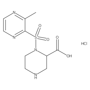 1-((3-Methylpyrazin-2-yl)sulfonyl)piperazine-2-carboxylic acid hydrochloride Structure