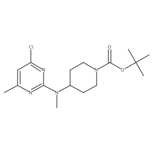 tert-Butyl 4-((4-chloro-6-methylpyrimidin-2-yl)(methyl)amino)piperidine-1-carboxylate结构式