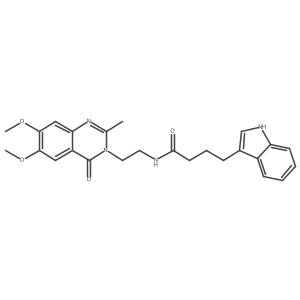 N-[2-(6,7-dimethoxy-2-methyl-4-oxoquinazolin-3(4H)-yl)ethyl]-4-(1H-indol-3-yl)butanamide结构式