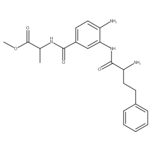 L-Alanine, N-[4-amino-3-[[(2S)-2-amino-1-oxo-4-phenylbutyl]amino]benzoyl]-, methyl ester结构式