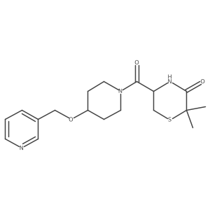 2,2-Dimethyl-5-{[4-(3-pyridinylmethoxy)-1-piperidinyl]carbonyl}-3-thiomorpholinone结构式