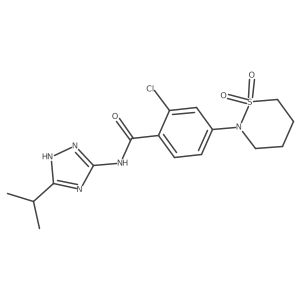 2-chloro-4-(1,1-dioxido-1,2-thiazinan-2-yl)-N-[3-(propan-2-yl)-1H-1,2,4-triazol-5-yl]benzamide Structure