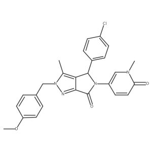 4-(4-Chlorophenyl)-5-(1,6-dihydro-1-methyl-6-oxo-3-pyridinyl)-4,5-dihydro-2-[(4-methoxyphenyl)methyl]-3-methylpyrrolo[3,4-c]pyrazol-6(2H)-one Structure