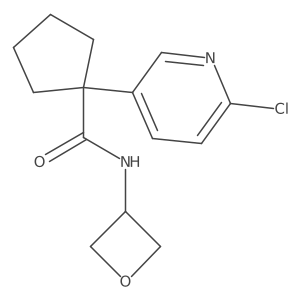1-(6-chloropyridin-3-yl)-N-(oxetan-3-yl)cyclopentane-1-carboxamide结构式