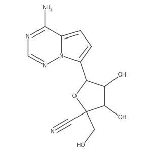 L-Arabinononitrile, 5-C-(4-aminopyrrolo[2,1-f][1,2,4]triazin-7-yl)-2,5-anhydro-2-C-(hydroxymethyl)-, (5S)- Structure