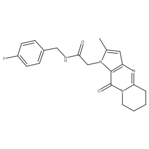 N-[(4-fluorophenyl)methyl]-2-(5-methyl-2-oxo-1,4,8-triazatricyclo[7.4.0.03,7]trideca-3(7),5,8-trien-4-yl)acetamide结构式