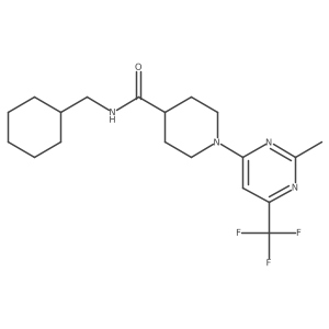N-(cyclohexylmethyl)-1-[2-methyl-6-(trifluoromethyl)pyrimidin-4-yl]piperidine-4-carboxamide结构式