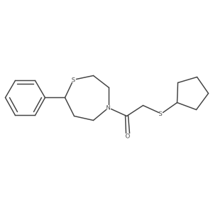 2-(Cyclopentylthio)-1-(7-phenyl-1,4-thiazepan-4-yl)ethanone结构式