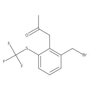 1-(2-(Bromomethyl)-6-(trifluoromethylthio)phenyl)propan-2-one结构式