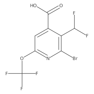 2-Bromo-3-(difluoromethyl)-6-(trifluoromethoxy)isonicotinic acid Structure