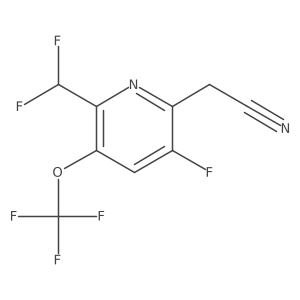 2-(Difluoromethyl)-5-fluoro-3-(trifluoromethoxy)pyridine-6-acetonitrile结构式