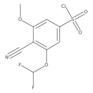 4-Cyano-3-difluoromethoxy-5-methoxybenzenesulfonyl chloride Structure