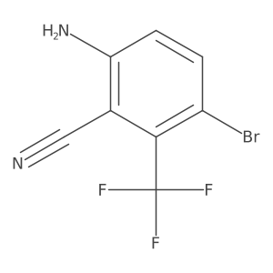 6-Amino-3-bromo-2-(trifluoromethyl)benzonitrile结构式