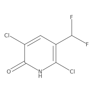 3,6-Dichloro-5-(difluoromethyl)pyridin-2-ol结构式