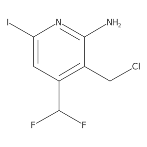 3-(Chloromethyl)-4-(difluoromethyl)-6-iodopyridin-2-amine结构式