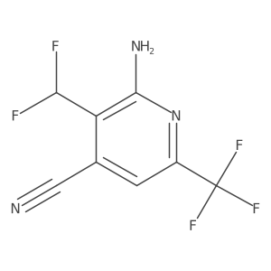 2-Amino-3-(difluoromethyl)-6-(trifluoromethyl)isonicotinonitrile Structure