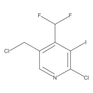 2-Chloro-5-(chloromethyl)-4-(difluoromethyl)-3-iodopyridine Structure