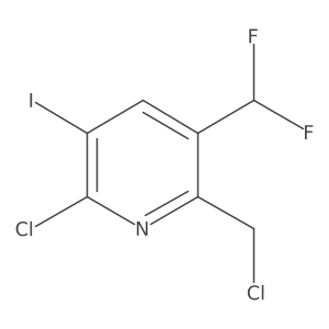 2-Chloro-6-(chloromethyl)-5-(difluoromethyl)-3-iodopyridine Structure