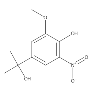 4-(2-Hydroxypropan-2-yl)-2-methoxy-6-nitrophenol结构式