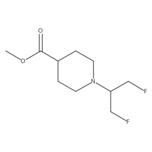 Methyl 1-(1,3-difluoropropan-2-yl)piperidine-4-carboxylate结构式
