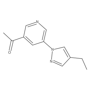 1-[5-(4-ethyl-1H-pyrazol-1-yl)pyridin-3-yl]ethan-1-one结构式