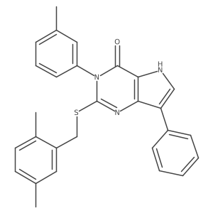 2-((2,5-dimethylbenzyl)thio)-7-phenyl-3-(m-tolyl)-3H-pyrrolo[3,2-d]pyrimidin-4(5H)-one Structure