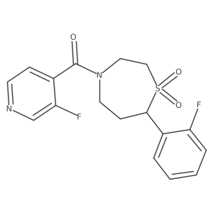 (7-(2-Fluorophenyl)-1,1-dioxido-1,4-thiazepan-4-yl)(3-fluoropyridin-4-yl)methanone结构式