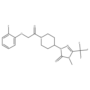 1-(1-(2-(2-fluorophenoxy)acetyl)piperidin-4-yl)-4-methyl-3-(trifluoromethyl)-1H-1,2,4-triazol-5(4H)-one结构式