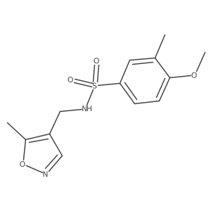 4-methoxy-3-methyl-N-((5-methylisoxazol-4-yl)methyl)benzenesulfonamide结构式