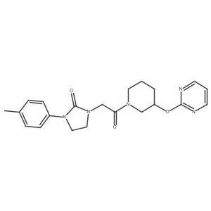 1-(2-Oxo-2-(3-(pyrimidin-2-yloxy)piperidin-1-yl)ethyl)-3-(p-tolyl)imidazolidin-2-one结构式