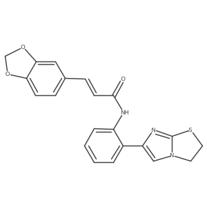 (E)-3-(benzo[d][1,3]dioxol-5-yl)-N-(2-(2,3-dihydroimidazo[2,1-b]thiazol-6-yl)phenyl)acrylamide结构式
