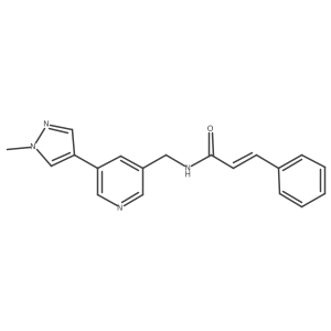 N-((5-(1-methyl-1H-pyrazol-4-yl)pyridin-3-yl)methyl)cinnamamide结构式