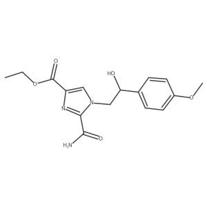 ethyl 2-(aminocarbonyl)-1-[2-hydroxy-2-(4-methoxyphenyl)ethyl]-1H-imidazole-4-carboxylate结构式