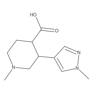 1-methyl-3-(1-methyl-1H-pyrazol-4-yl)piperidine-4-carboxylic acid结构式