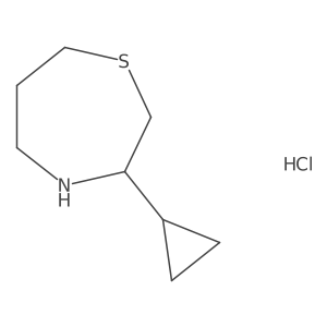 3-Cyclopropyl-1,4-thiazepane hydrochloride结构式