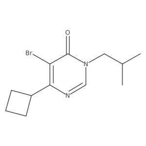 5-Bromo-6-cyclobutyl-3-(2-methylpropyl)-3,4-dihydropyrimidin-4-one结构式