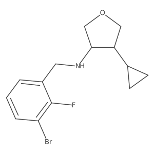 N-[(3-bromo-2-fluorophenyl)methyl]-4-cyclopropyloxolan-3-amine结构式