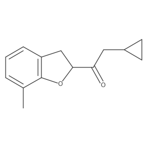 2-Cyclopropyl-1-(7-methyl-2,3-dihydro-1-benzofuran-2-yl)ethan-1-one Structure