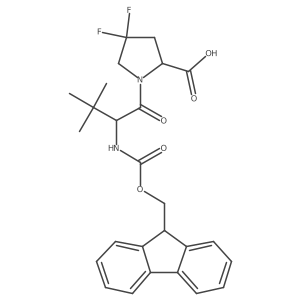 (2S)-1-[(2S)-2-({[(9H-fluoren-9-yl)methoxy]carbonyl}amino)-3,3-dimethylbutanoyl]-4,4-difluoropyrrolidine-2-carboxylic acid结构式