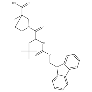 3-[2-({[(9H-fluoren-9-yl)methoxy]carbonyl}amino)-4,4-dimethylpentanoyl]-3-azabicyclo[3.1.0]hexane-1-carboxylic acid Structure