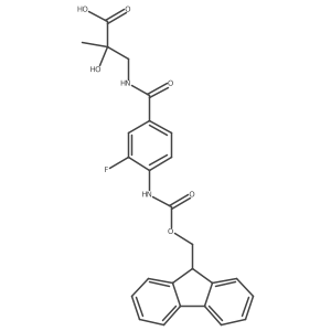 3-{[4-({[(9H-fluoren-9-yl)methoxy]carbonyl}amino)-3-fluorophenyl]formamido}-2-hydroxy-2-methylpropanoic acid Structure
