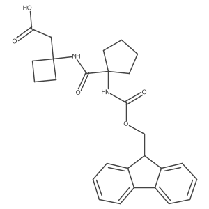 2-{1-[1-({[(9H-fluoren-9-yl)methoxy]carbonyl}amino)cyclopentaneamido]cyclobutyl}acetic acid Structure
