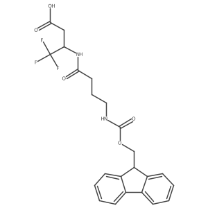 3-[4-({[(9H-fluoren-9-yl)methoxy]carbonyl}amino)butanamido]-4,4,4-trifluorobutanoic acid结构式