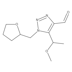 5-(1-methoxyethyl)-1-(oxolan-2-ylmethyl)-1H-1,2,3-triazole-4-carbaldehyde结构式