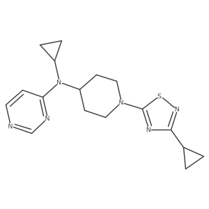 N-cyclopropyl-N-[1-(3-cyclopropyl-1,2,4-thiadiazol-5-yl)piperidin-4-yl]pyrimidin-4-amine Structure